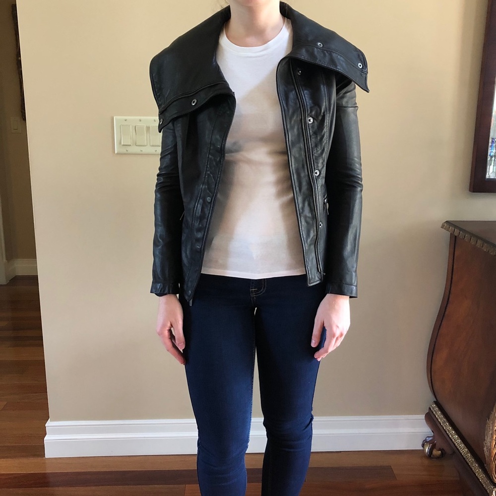 Vince Black Leather Jacket Like New